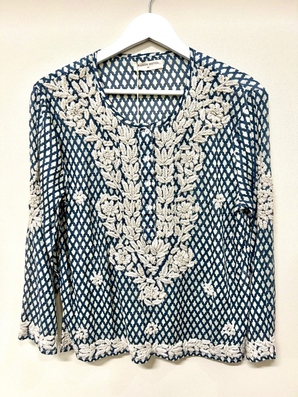 Maison Hotel Rita Blouse, XS, Blue Note